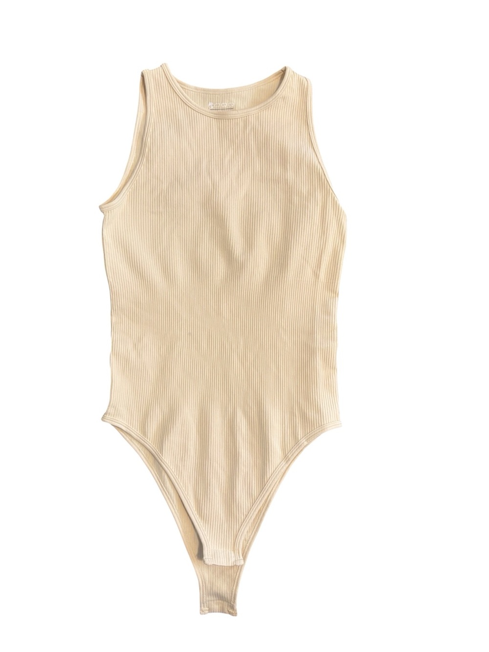 Ribbed Cream Women’s One-Piece Bodysuit